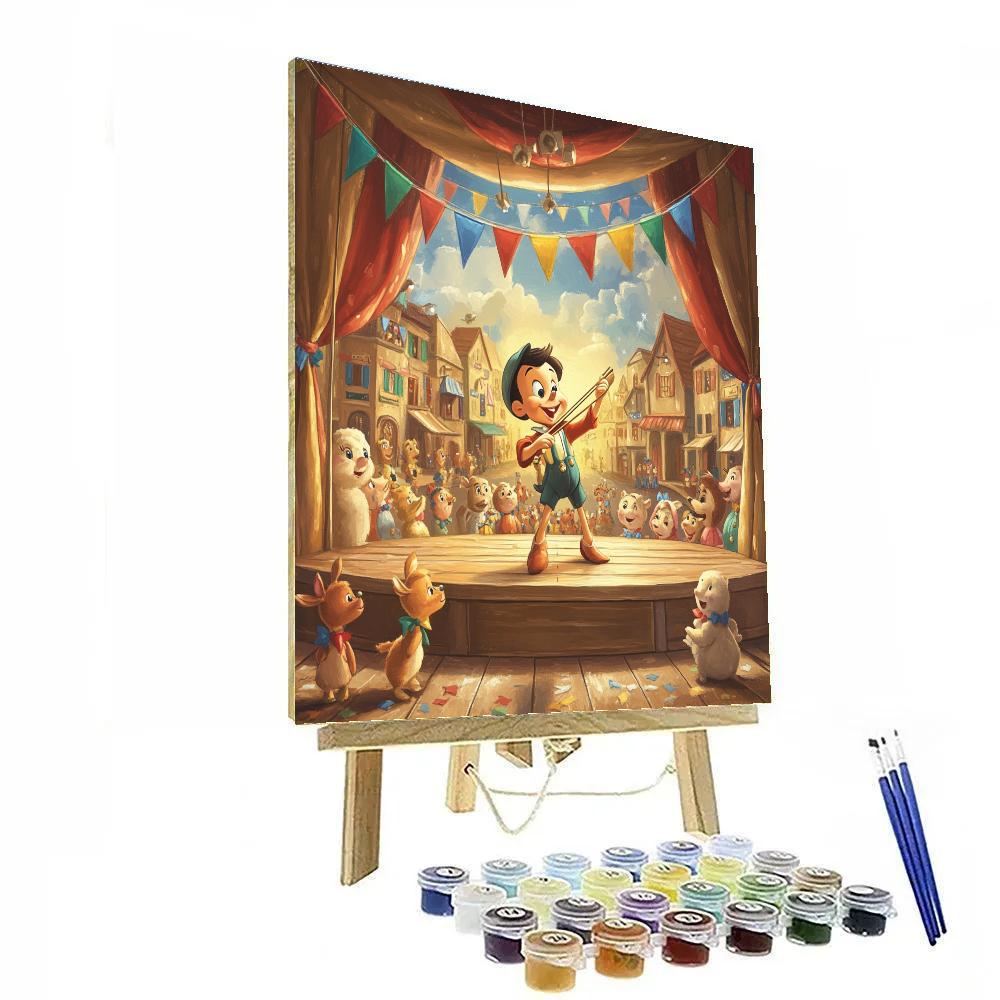 Pinocchio Puppet Theater Number painting