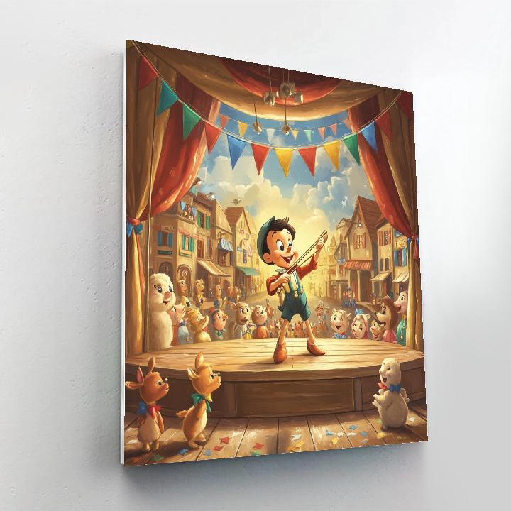 Pinocchio Puppet Theater Number painting
