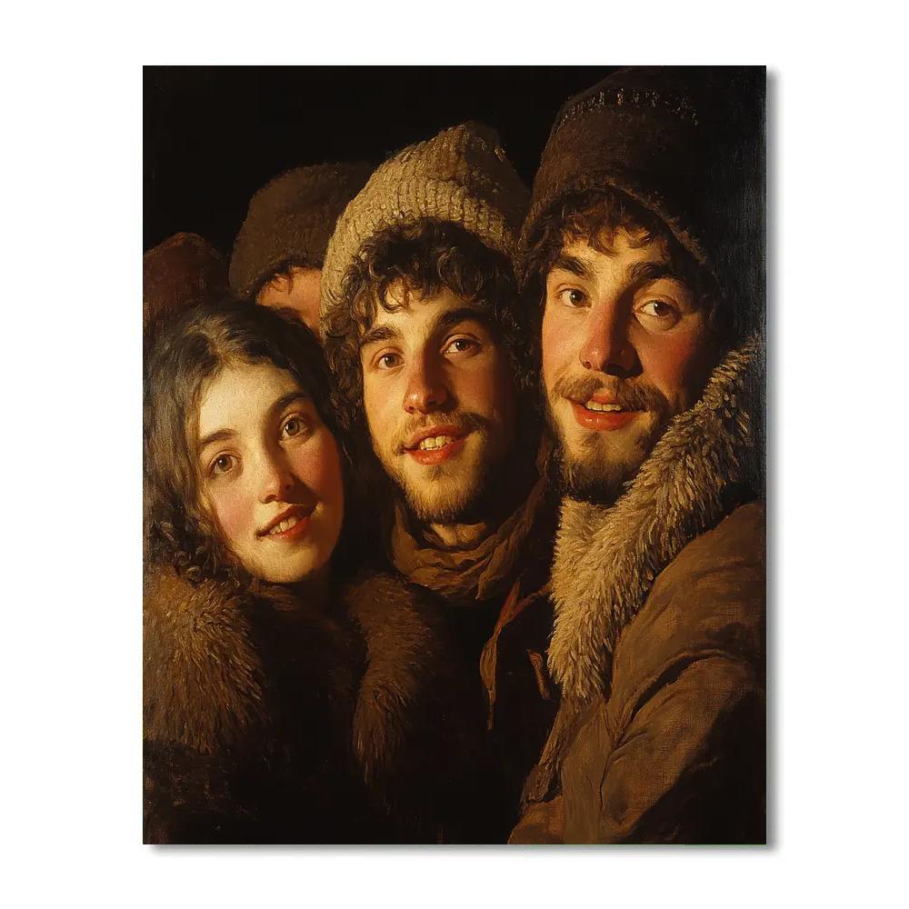 Rembrandt Inspired Intimate Portrait Of Friends DIY paint by numbers