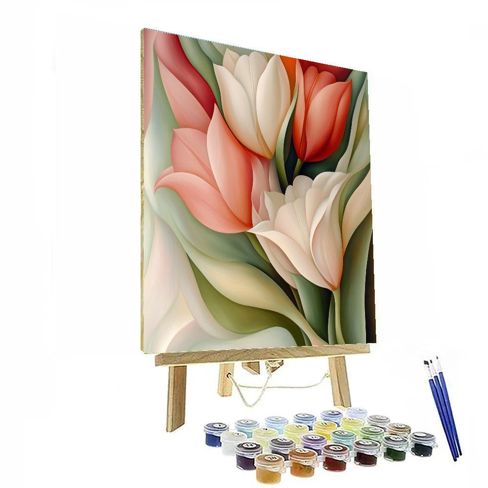 Georgia OKeeffe Inspired Abstract Floral Forms Number painting