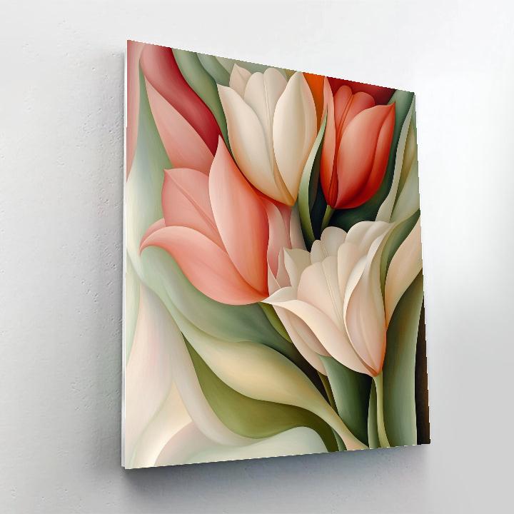 Georgia OKeeffe Inspired Abstract Floral Forms Number painting