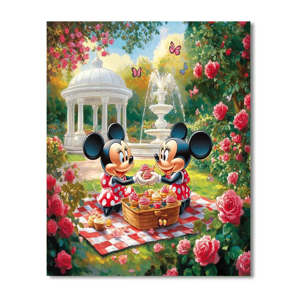 Mickey And Minnie Garden Picnic Number painting
