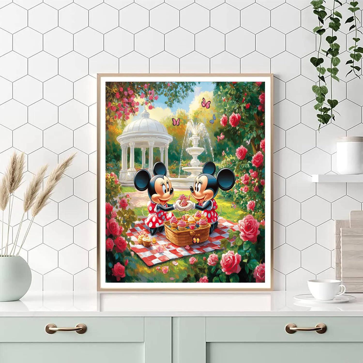 Mickey And Minnie Garden Picnic Number painting