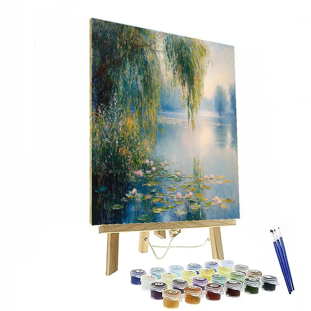 Claude Monet Inspired Misty Lakeside Morning Paint by numbers kits