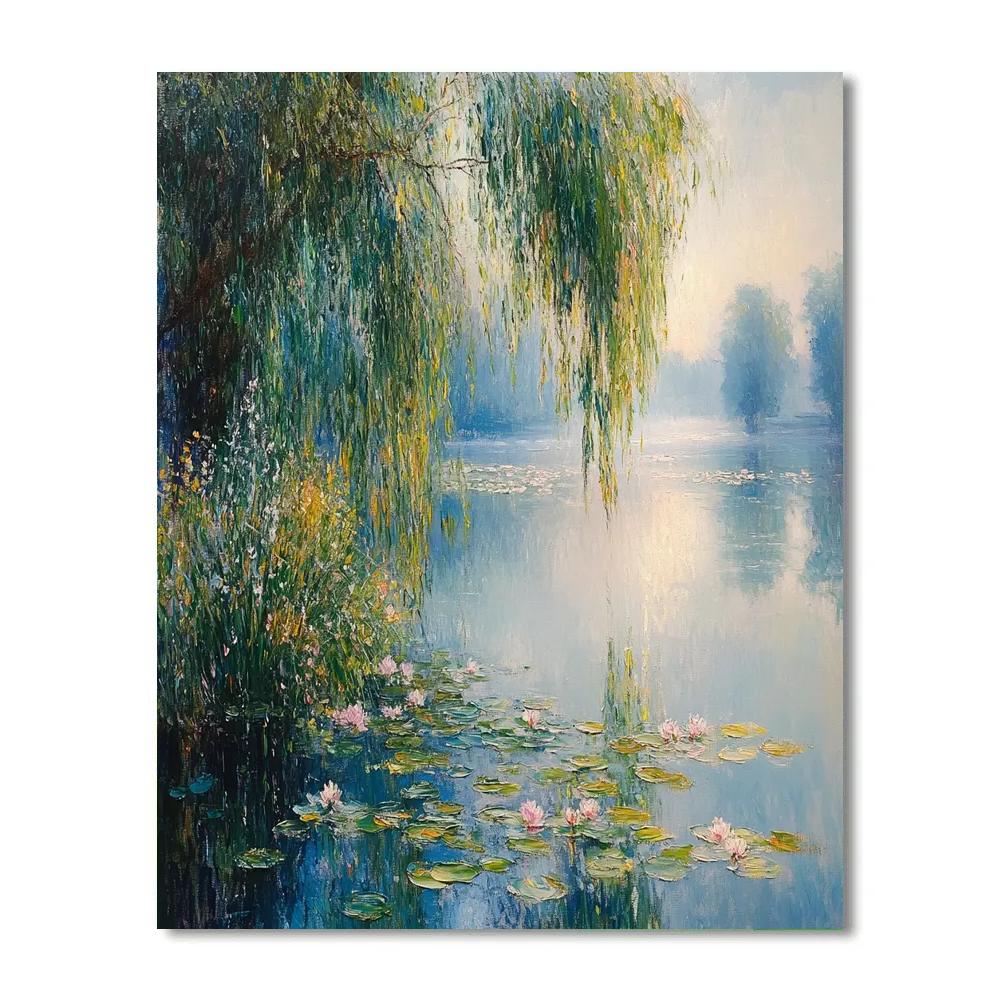 Claude Monet Inspired Misty Lakeside Morning Paint by numbers kits
