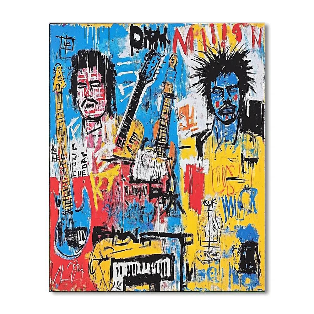 Jean Michel Basquiat Inspired Urban Music Street Art Paint by numbers kits