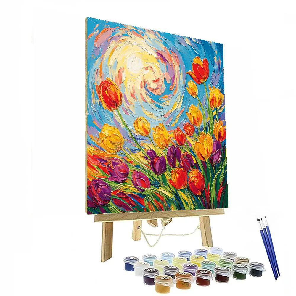 Van Gogh Inspired Vibrant Tulip Field Paint by numbers kits