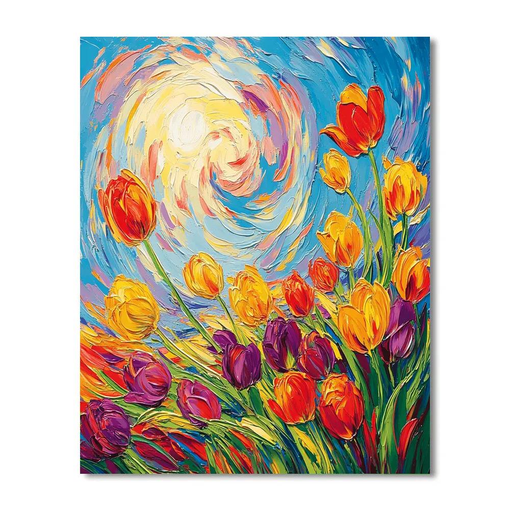 Van Gogh Inspired Vibrant Tulip Field Paint by numbers kits