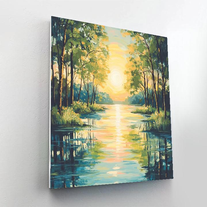 Monet Inspired Serene Lake Reflection Painting by numbers kit