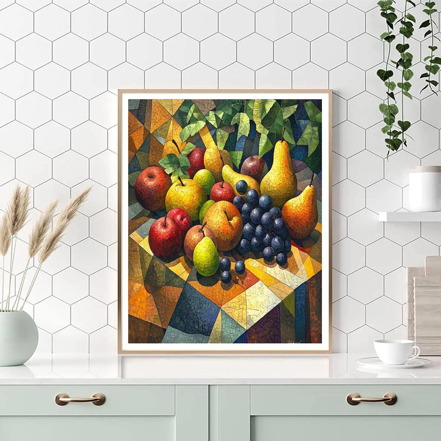 Picasso Inspired Abstract Fruits paint by number