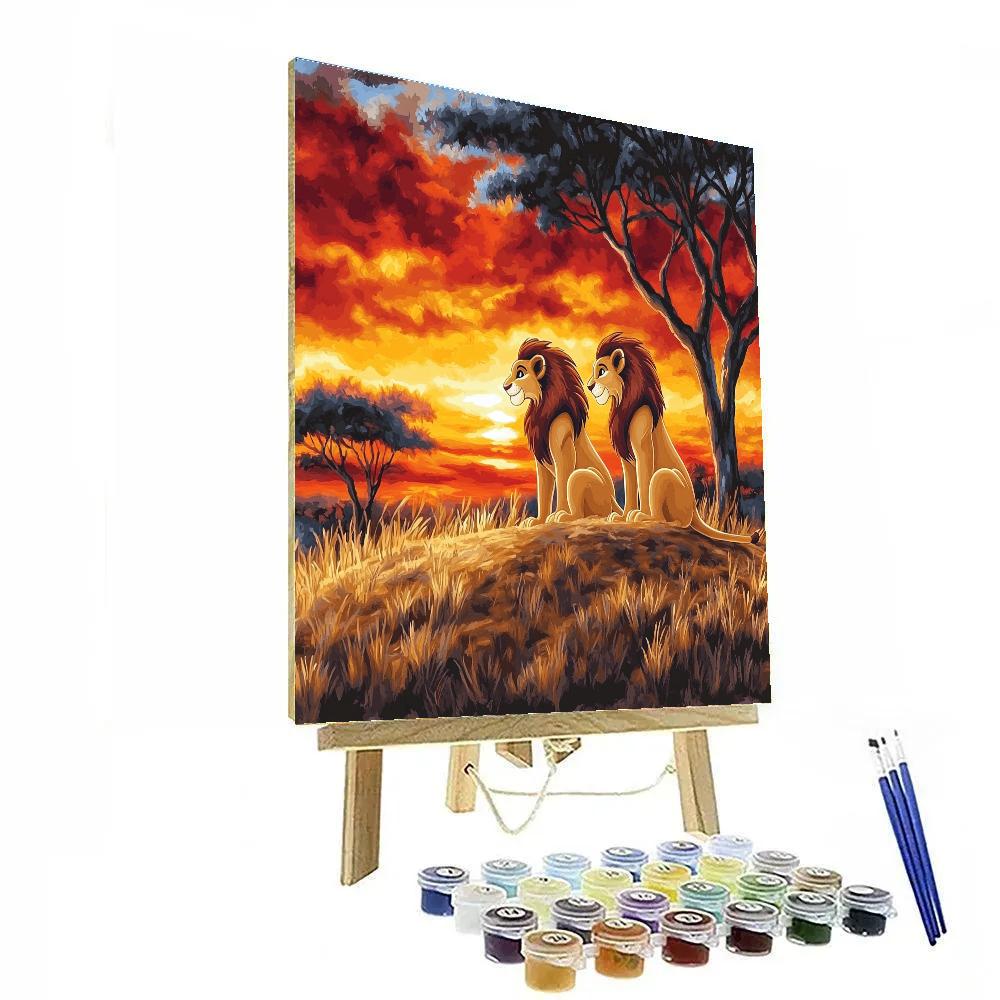 Simba And Nalas Sunset Safari Number painting