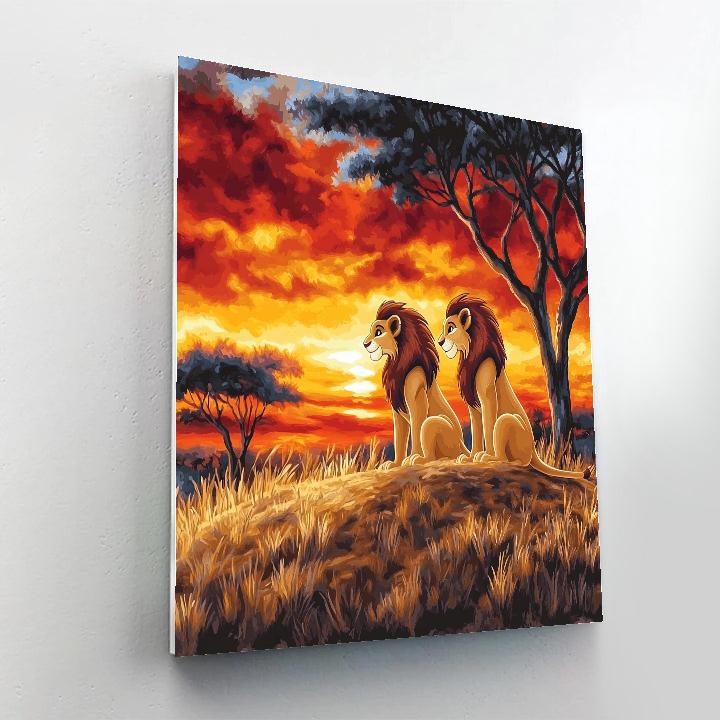 Simba And Nalas Sunset Safari Number painting