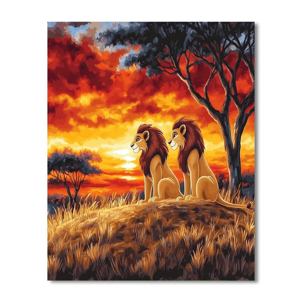 Simba And Nalas Sunset Safari Number painting