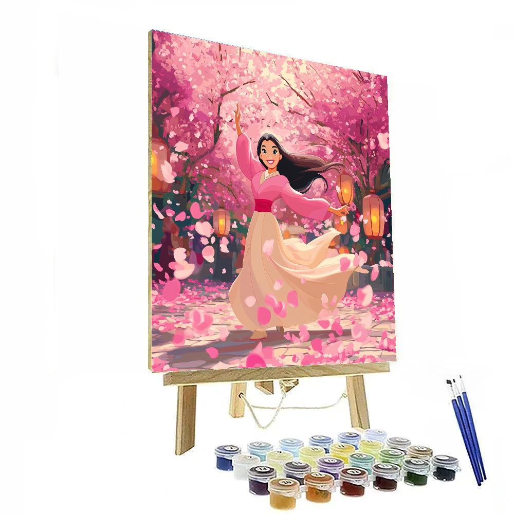 Mulans Cherry Blossom Festival painting number kit