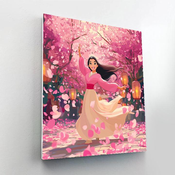 Mulans Cherry Blossom Festival painting number kit