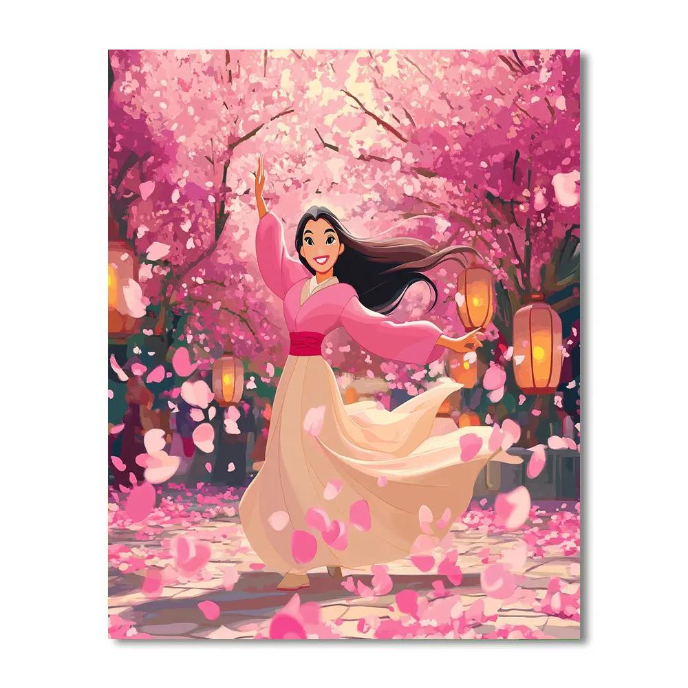 Mulans Cherry Blossom Festival painting number kit