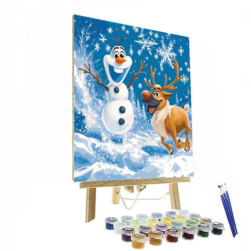 Olaf And Svens Winter Wonderland paint by numbers