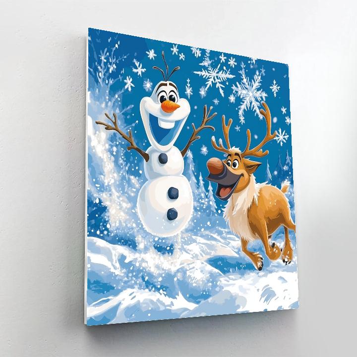 Olaf And Svens Winter Wonderland paint by numbers