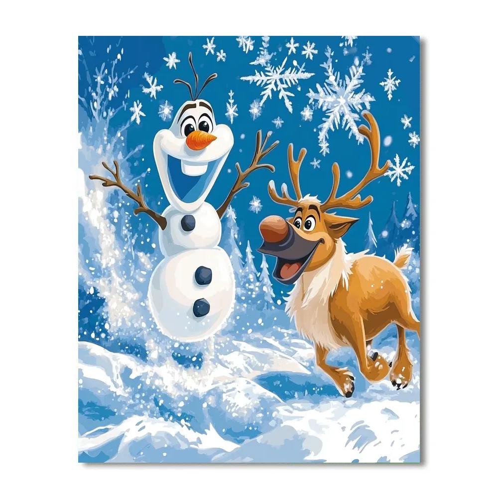 Olaf And Svens Winter Wonderland paint by numbers