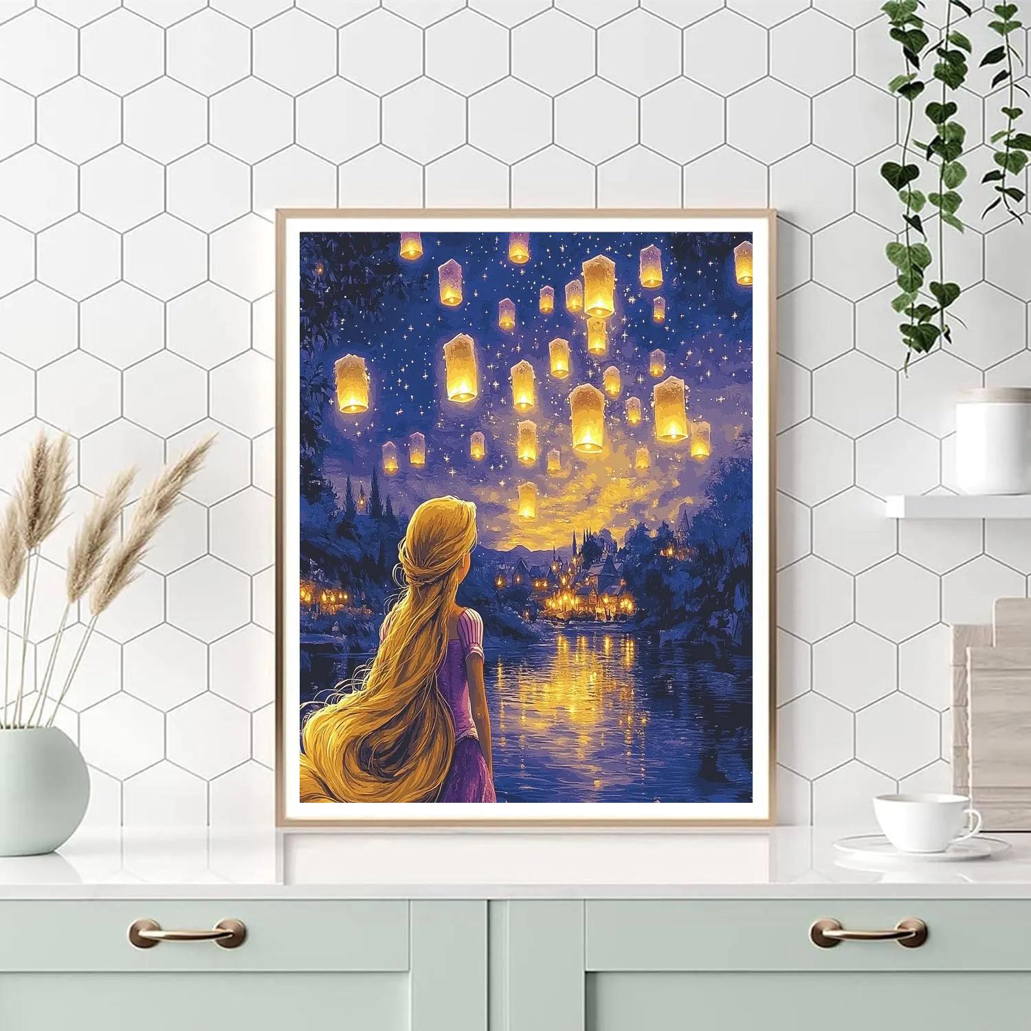 Rapunzels Lantern Glow Numbered painting kits