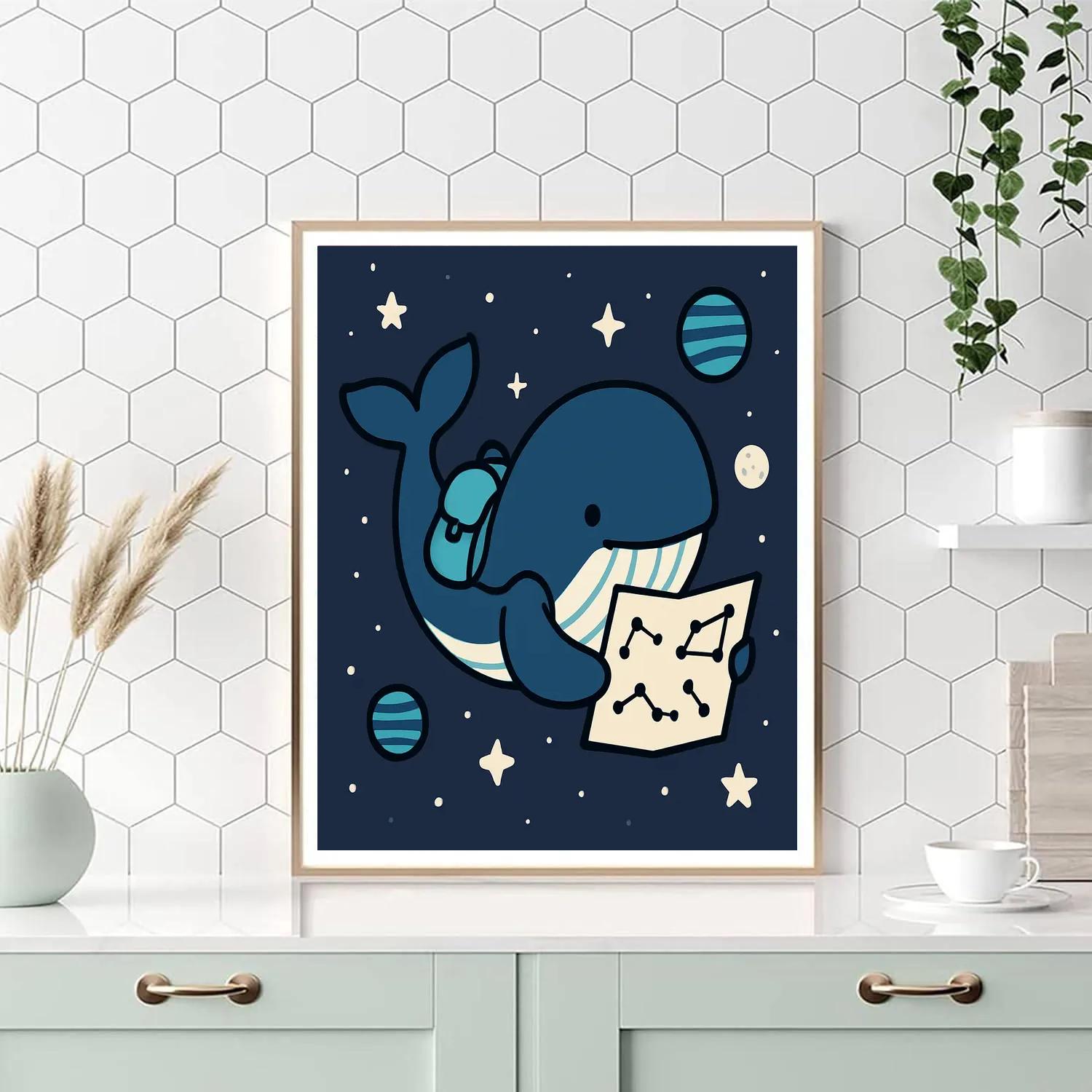 Starry Space Whale Paint by numbers art