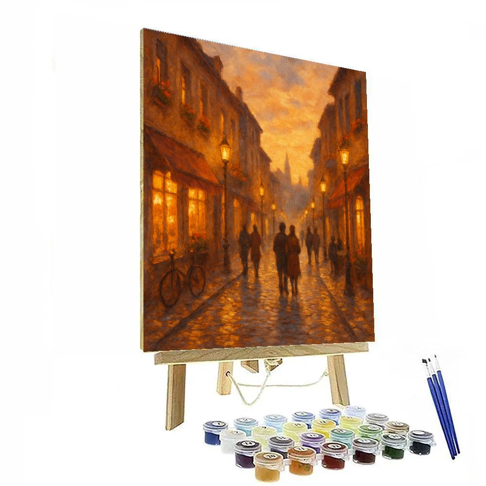 Sunset Lane Cityscape Painting by numbers kit