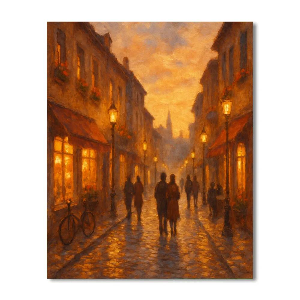 Sunset Lane Cityscape Painting by numbers kit
