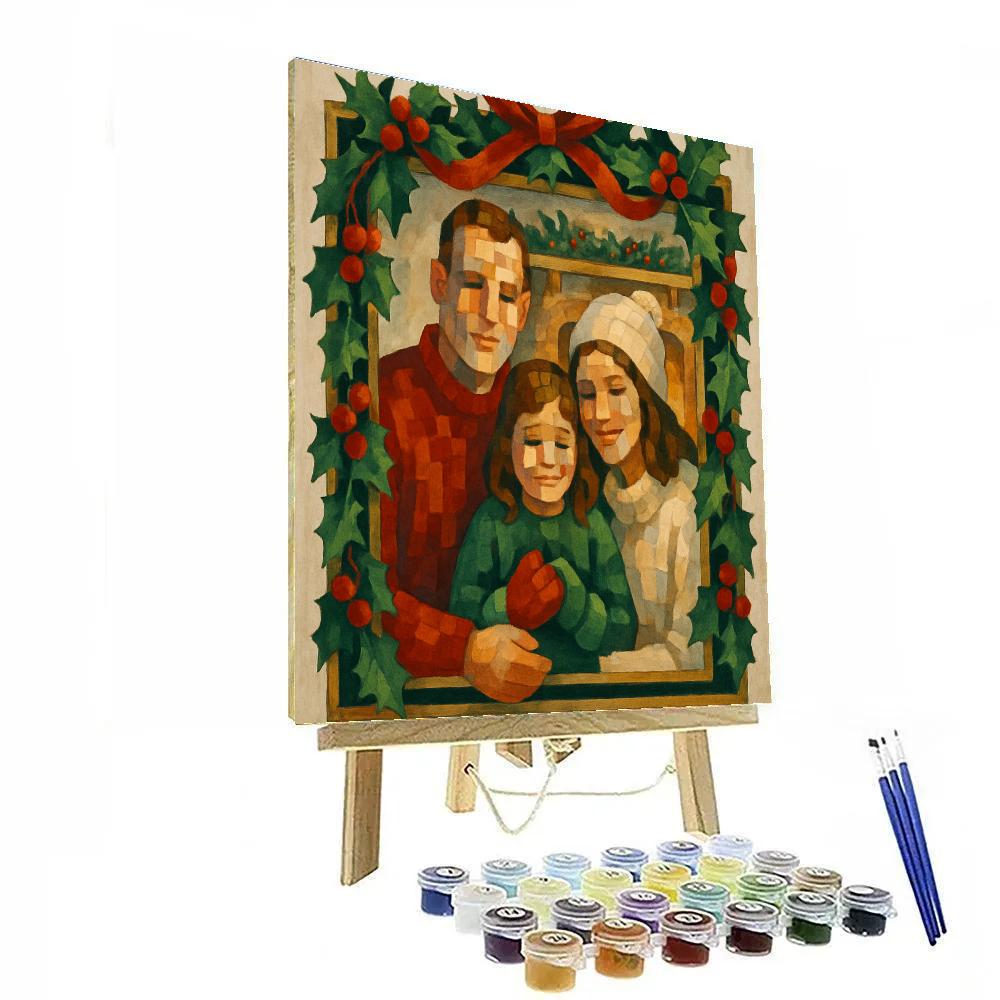 Holly Hearth Gathering Painting by numbers kit