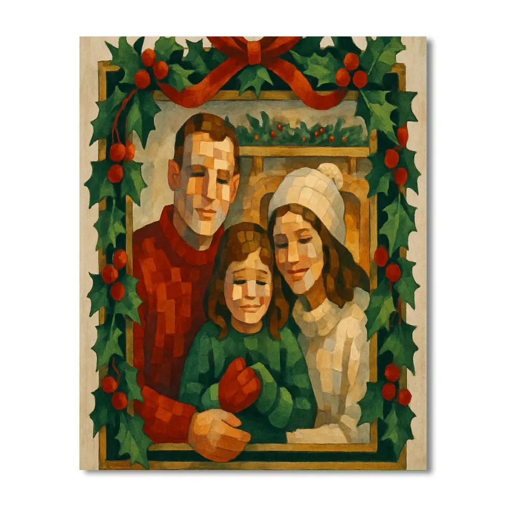 Holly Hearth Gathering Painting by numbers kit