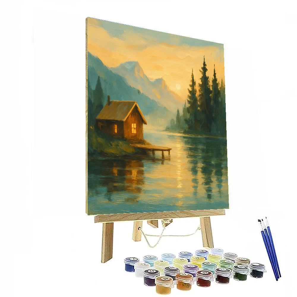 Cabin By The Painted Lake paint by color