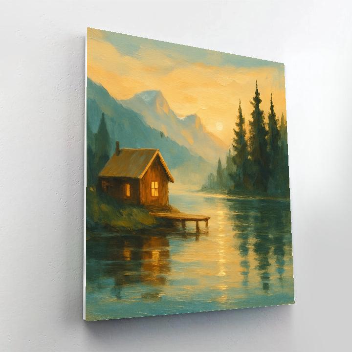 Cabin By The Painted Lake paint by color