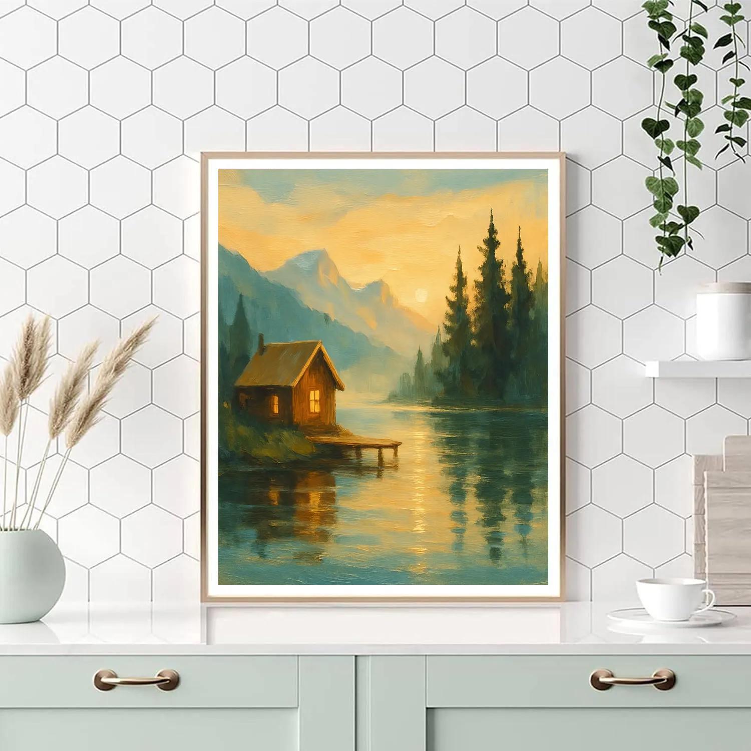 Cabin By The Painted Lake paint by color