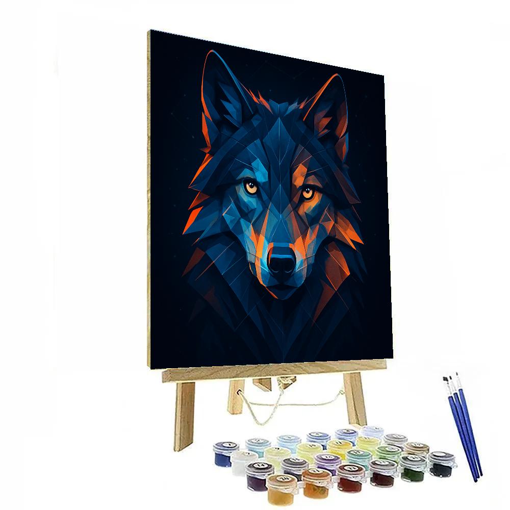Oxide Blue Wolf Portrait DIY paint by numbers