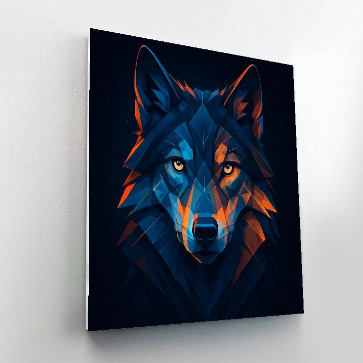 Oxide Blue Wolf Portrait DIY paint by numbers