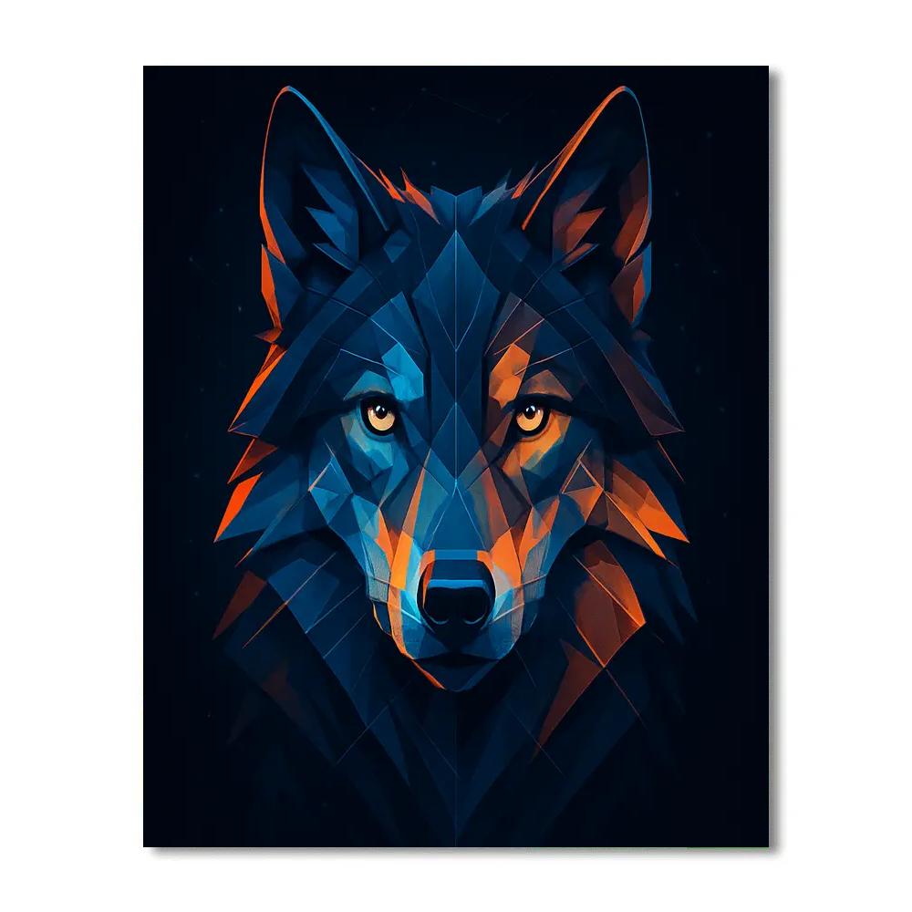 Oxide Blue Wolf Portrait DIY paint by numbers