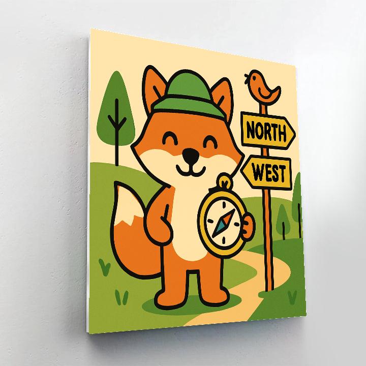 Fox Explorer With Compass paint by numbers