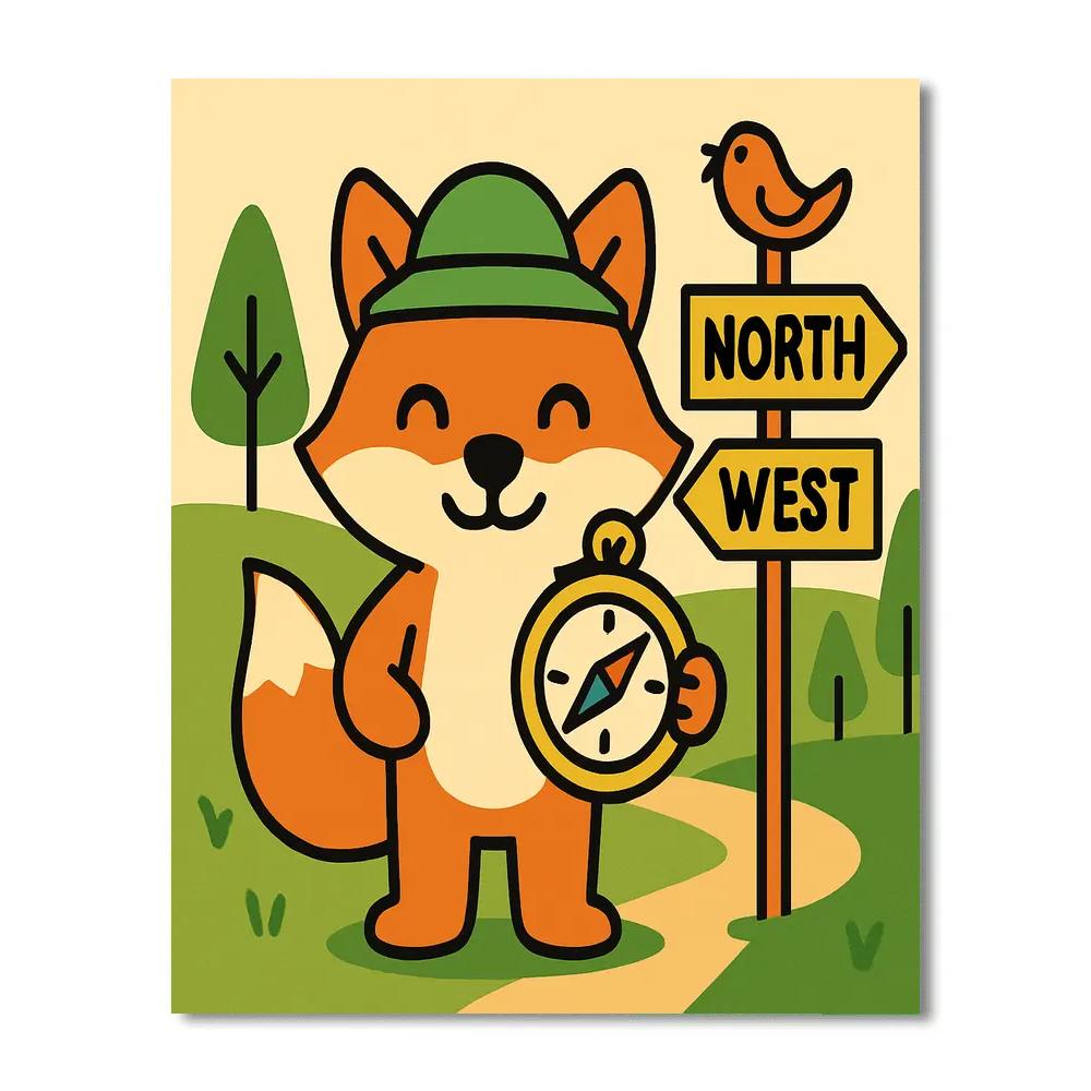Fox Explorer With Compass paint by numbers