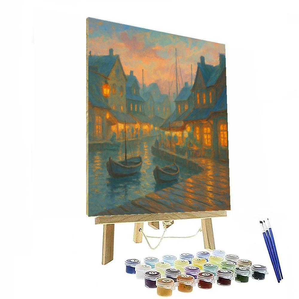 Harbor Glow Handpainted Painting by numbers kit