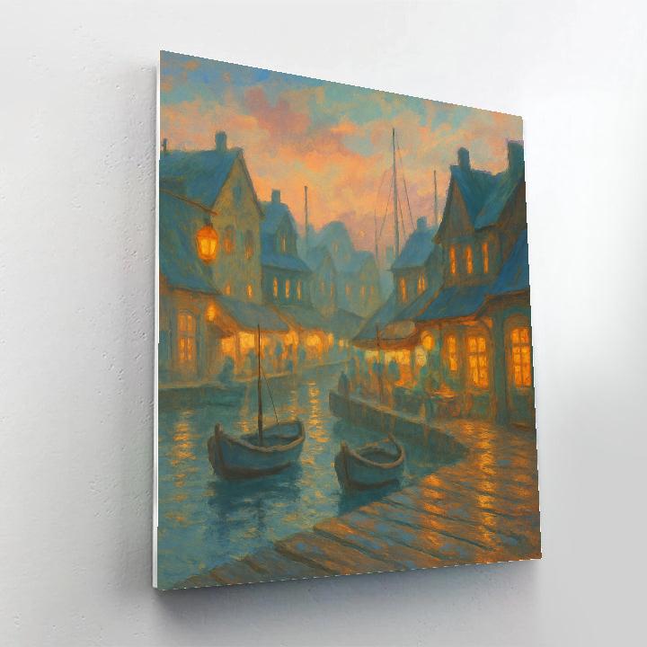 Harbor Glow Handpainted Painting by numbers kit