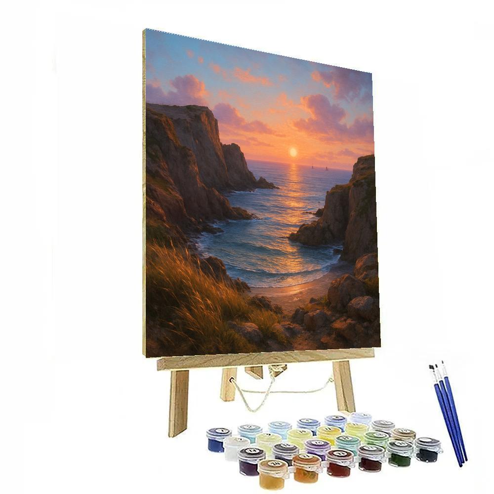 Coastal Sunset Over Cliffs Painting by numbers kit