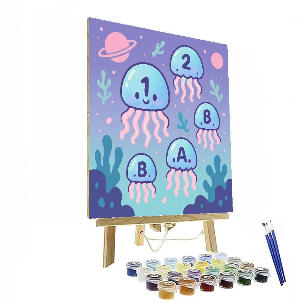 Galactic Jellyfish School Number painting