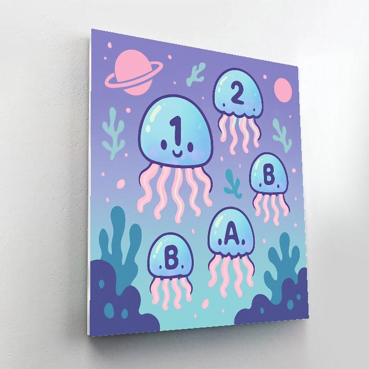 Galactic Jellyfish School Number painting