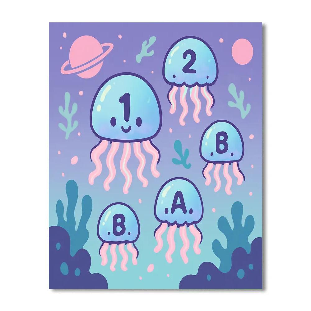 Galactic Jellyfish School Number painting