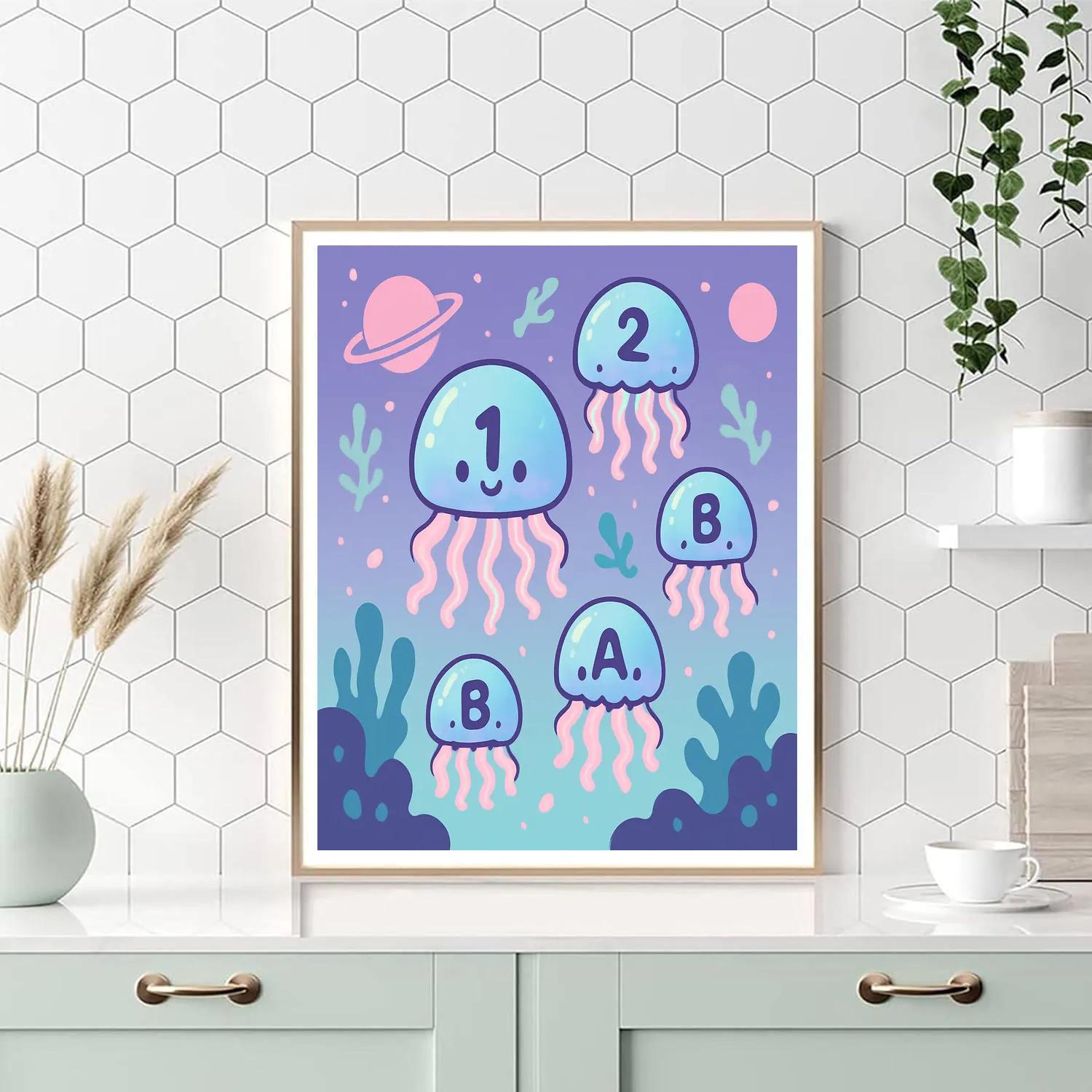 Galactic Jellyfish School Number painting