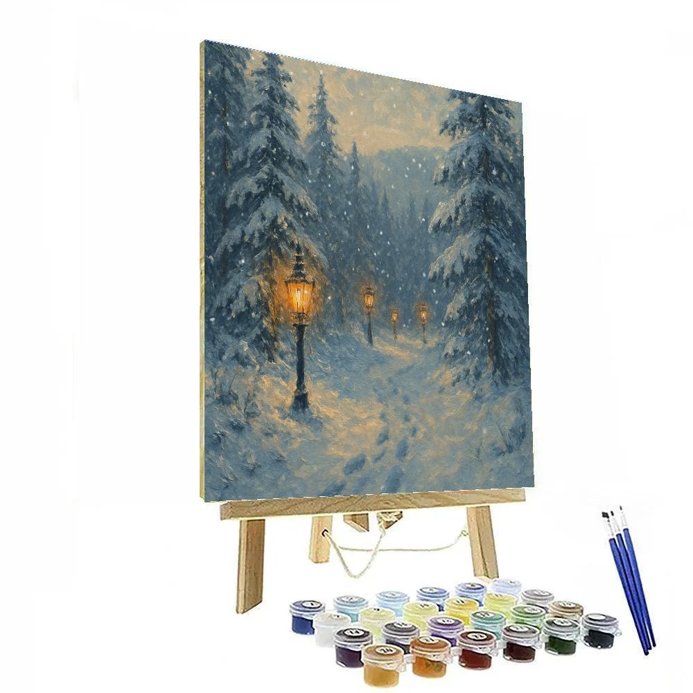 Pine Lantern Path paint by numbers