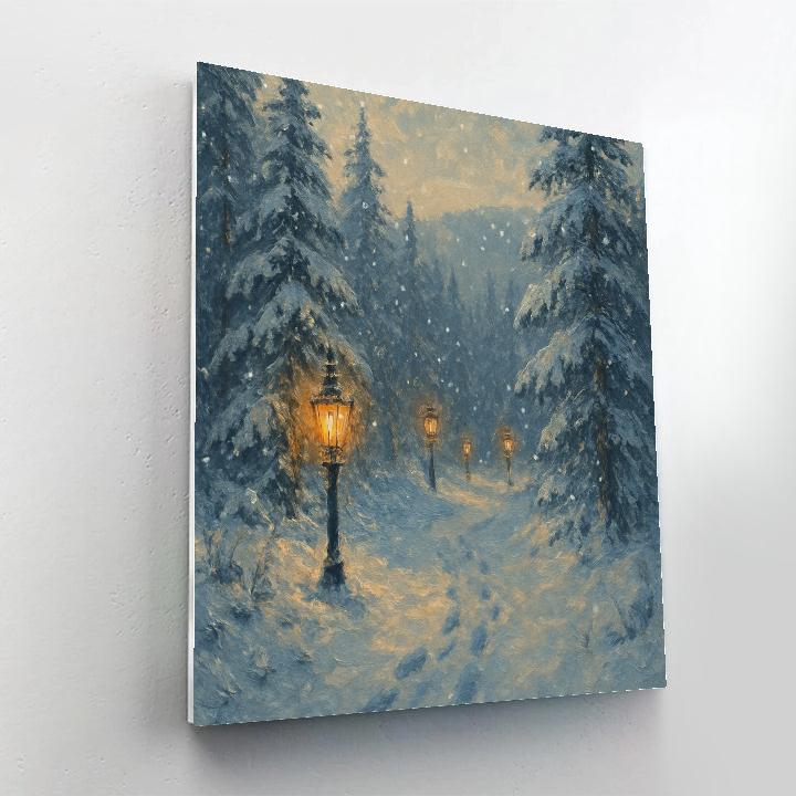 Pine Lantern Path paint by numbers