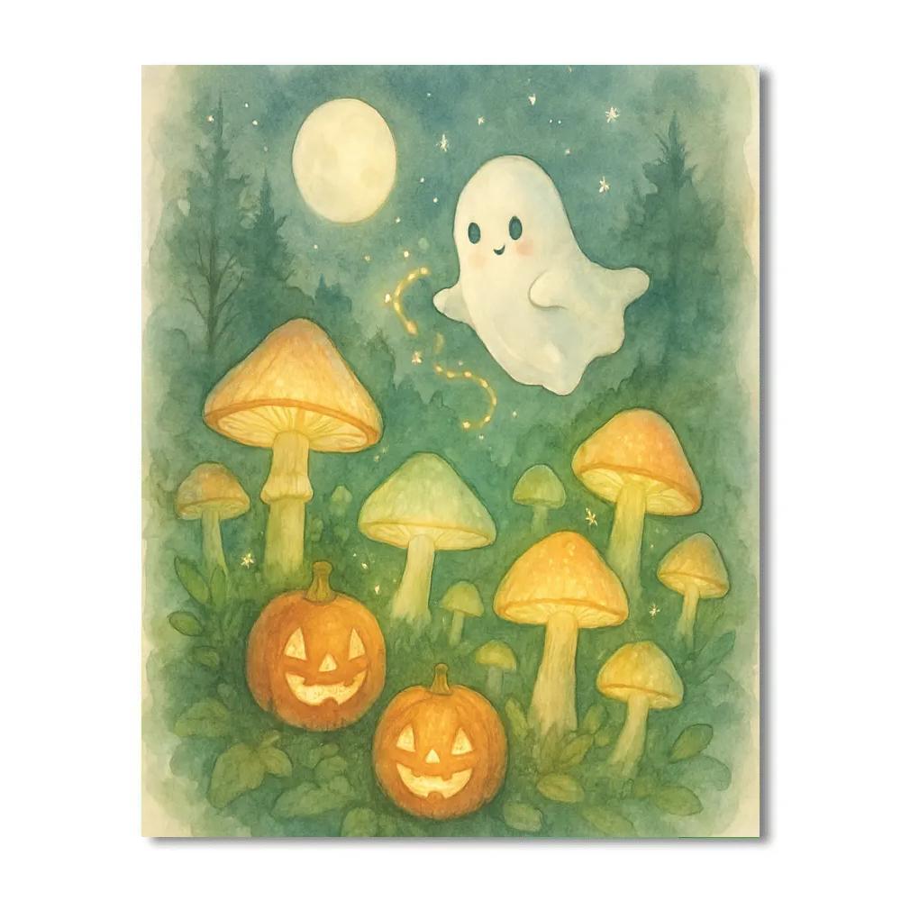Moonlit Mushroom Garden DIY paint by numbers