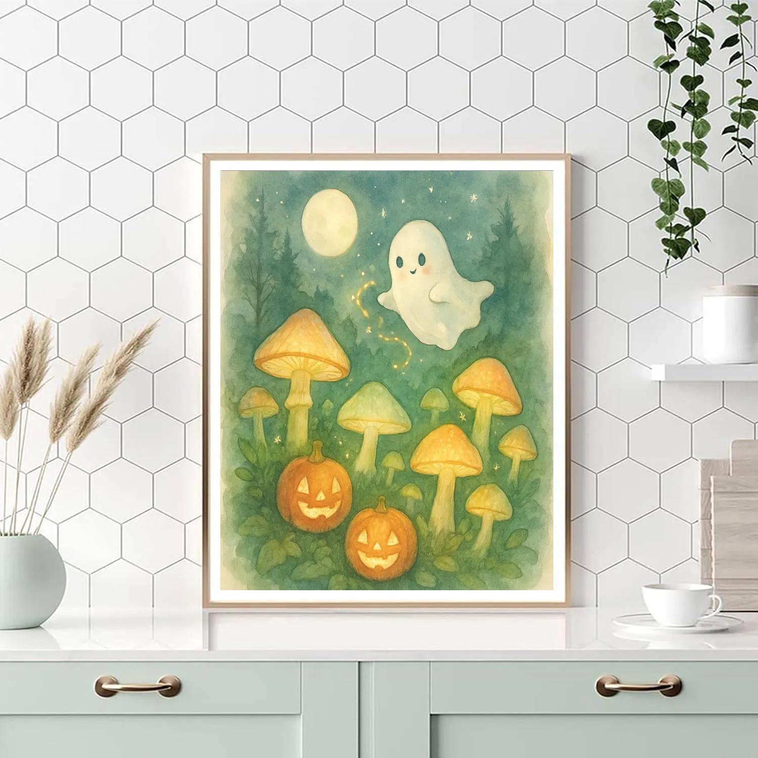Moonlit Mushroom Garden DIY paint by numbers