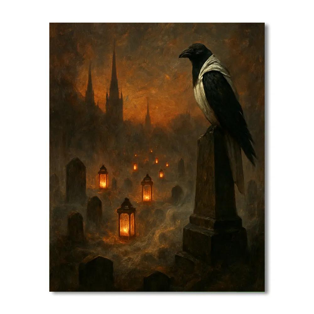 Graveyard Lantern Procession Numbered painting kits
