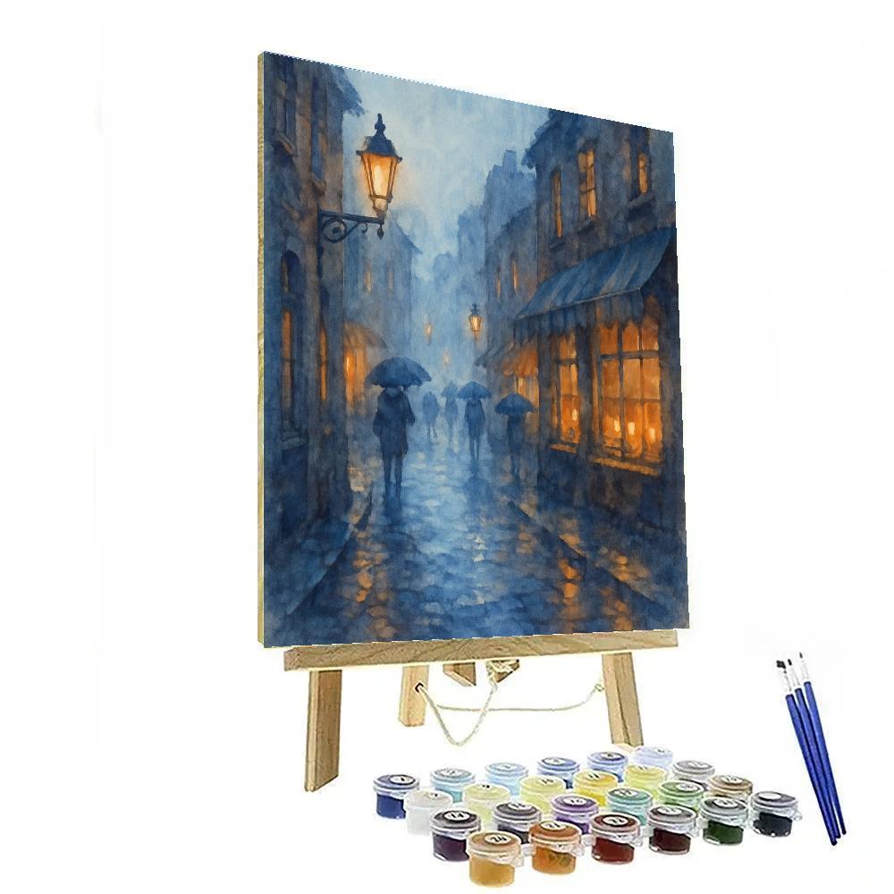 Cobblestone Lantern Alley Paint by numbers kits